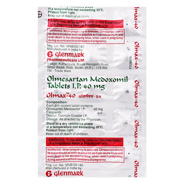 Olmax 40mg Tablet 15'S : Price, Uses, Side Effects | Netmeds