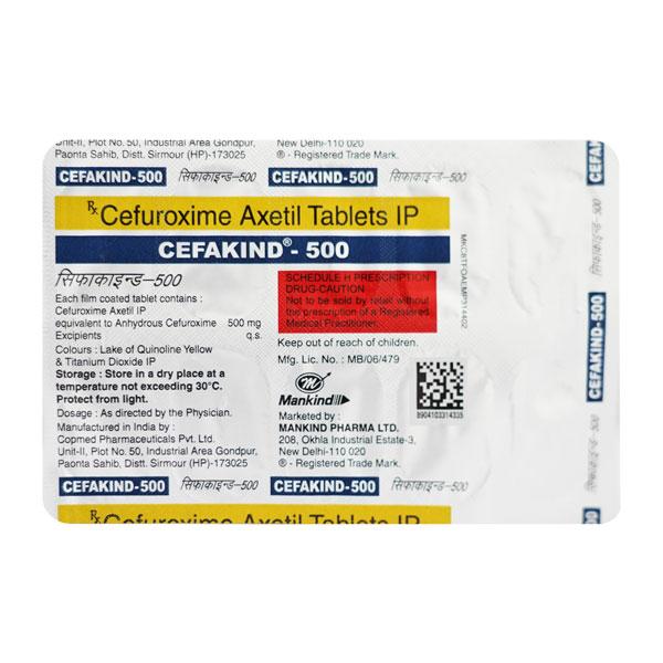Cefakind 500mg Tablet 10'S : Price, Uses, Side Effects | Netmeds