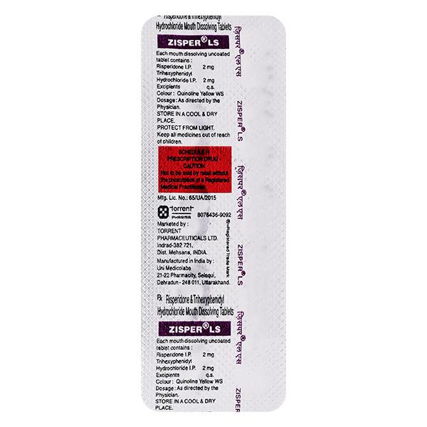 Zisper LS Tablet 10'S Price, Uses, Side effects, Substitutes | Netmeds