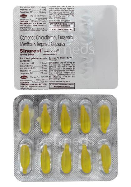 Sinarest Vapocap 10'S Price, Uses, Side effects, Substitutes | Netmeds