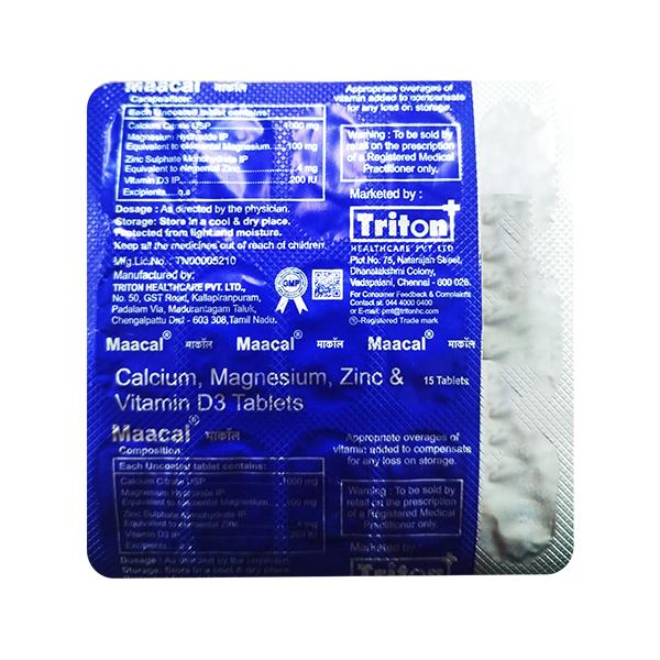 Maacal Tablet 15's Price, Uses, Side effects | Netmeds