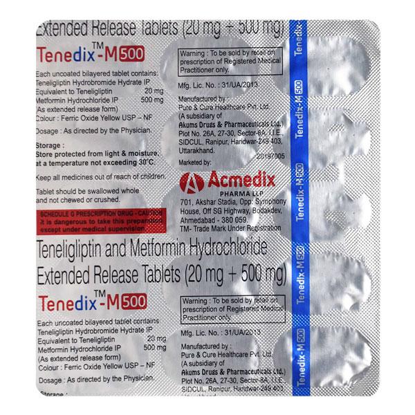 TENEDIX M 500 Tablet 15's : Price, Uses, Side Effects | Netmeds