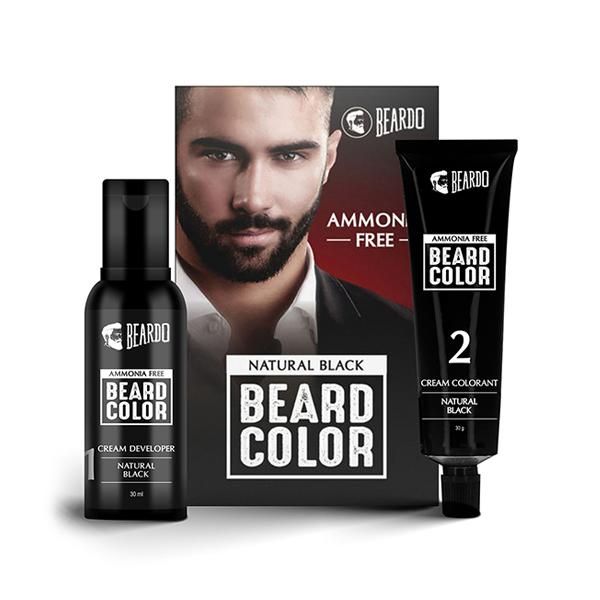 Beardo Beard Color No Ammonia (30gm + 30ml) - Natural Black for Gentle ...