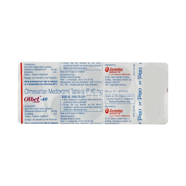 Olbet 40mg Tablet 10'S : Price, Uses, Side Effects | Netmeds