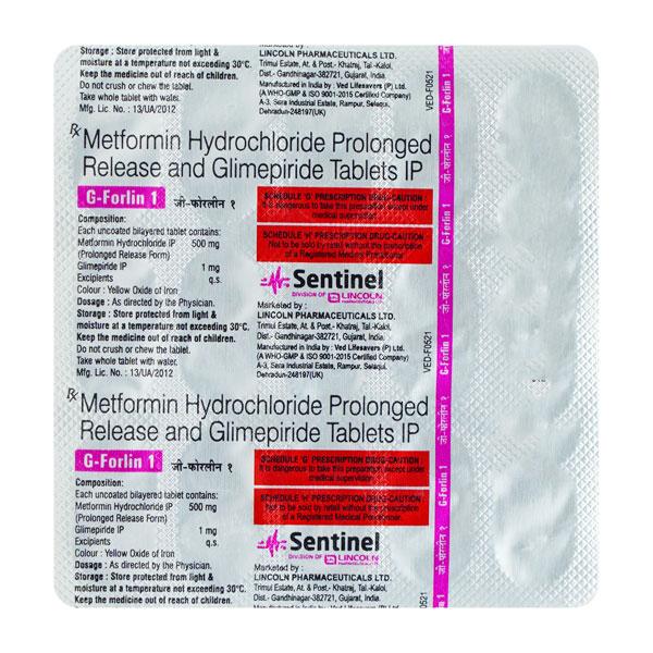 G Forlin 1/500Mg Tablet 15's : Price, Uses, Side Effects | Netmeds