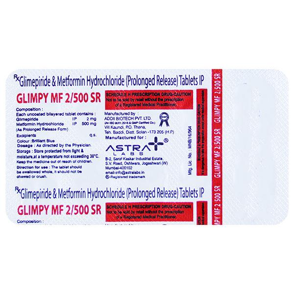 Buy GLIMPY MF SR 2 Tablet 10's Online at Upto 25% OFF | Netmeds