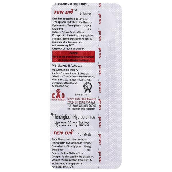 TEN DM 20 Tablet 10's : Price, Uses, Side Effects | Netmeds