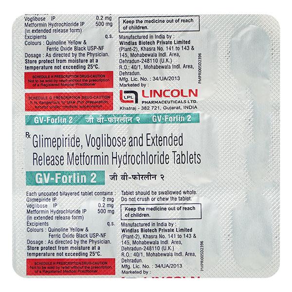 Buy Gv Forlin 2Mg Tablet 15's Online at Upto 25% OFF | Netmeds