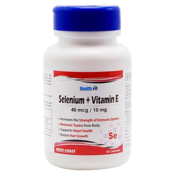 Healthvit Selenium 40 mcg + Vitamin E 10 mg Capsule 60's - Immune ...