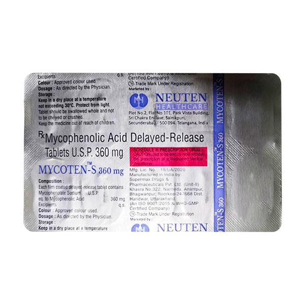 Mycoten S 360mg Tablet 10's Price, Uses, Side effects | Netmeds