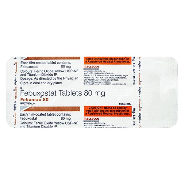 Febumac 80mg Tablet 10'S Price, Uses, Side effects, Substitutes | Netmeds