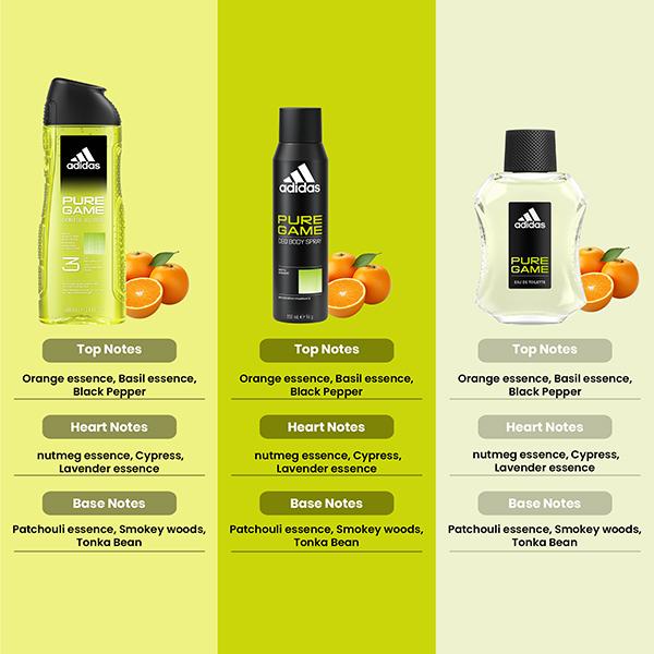Buy Adidas Pure Game Eau De Toilette 100ml Deodorant Spray 150ml