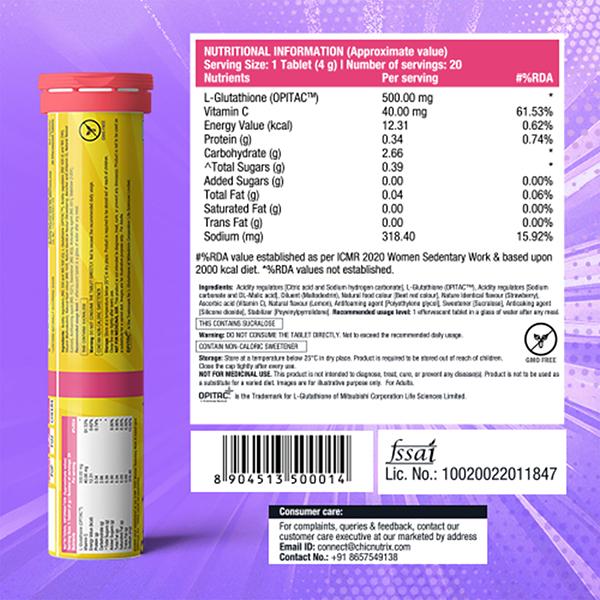 chic nutrients glutathione Chicnutrix Complete Skin Nutrition Formula - Japanese Glutathione & Vitamin  C (2x20) main image 0
