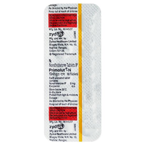 Primolut-N Tablet 10'S: Check Uses, Price, Safety Advice | Netmeds
