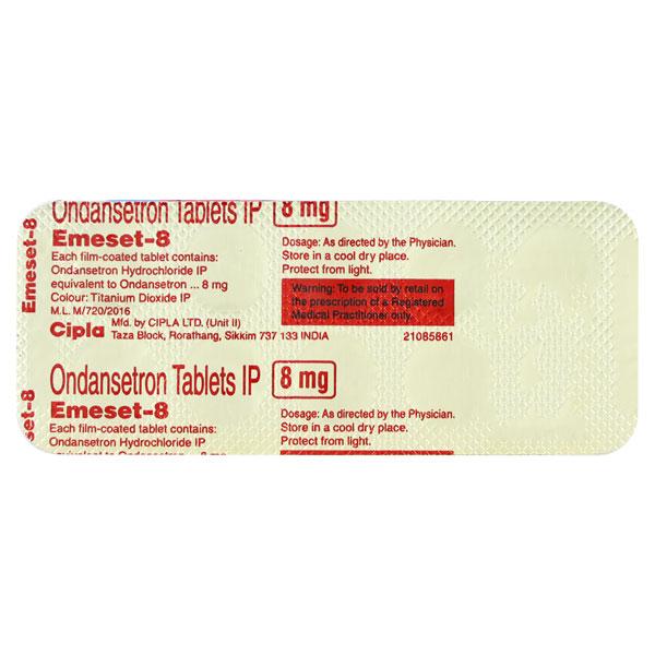 Buy Emeset 8mg Tablet 10'S Online at Upto 25% OFF | Netmeds