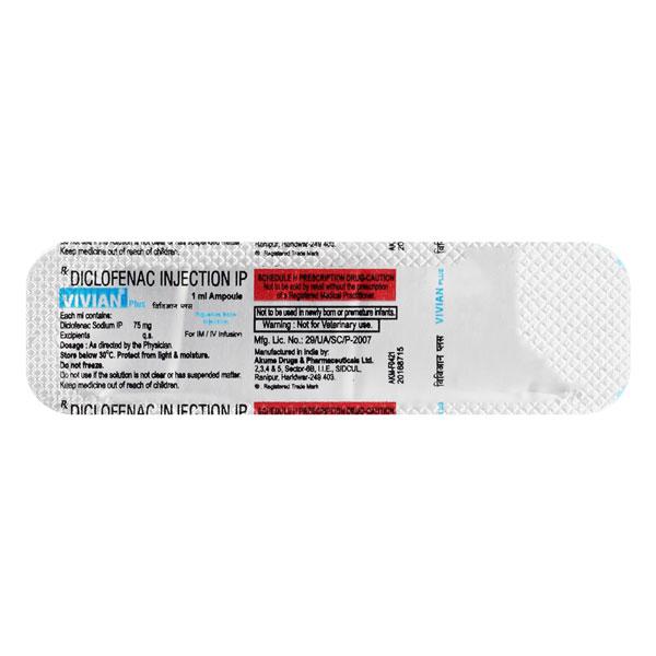 Vivian Plus 75mg Injection 1ml Price, Uses, Side effects, Substitutes ...