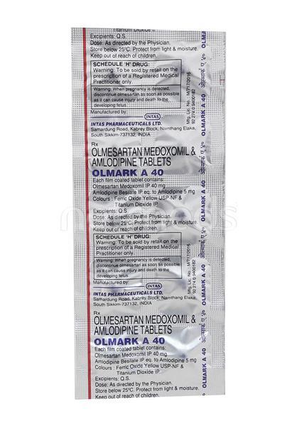 Olmark A 40mg Tablet 10'S : Price, Uses, Side Effects | Netmeds
