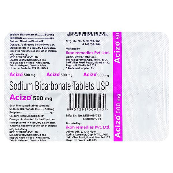 ACIZO 500mg Tablet 10's Price, Uses, Side effects, Substitutes | Netmeds