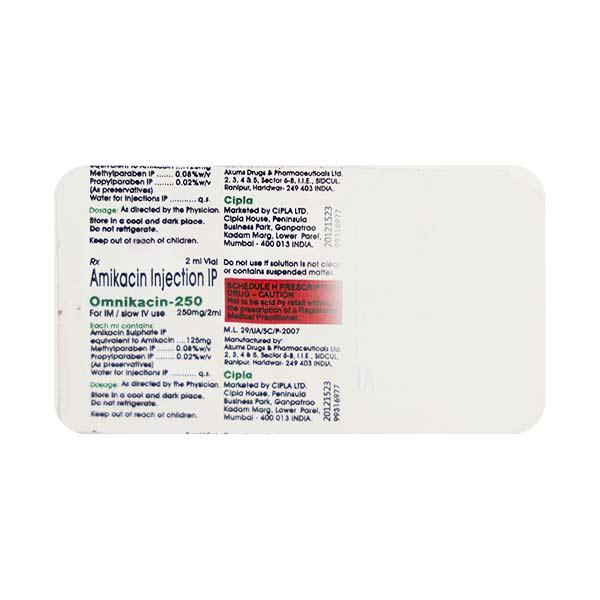 omnikacin 250mg injection 2ml