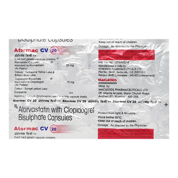 Atormac CV 20mg Capsule 10'S Price, Uses, Side effects, Substitutes ...