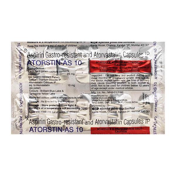 Atorstin As 10 Capsule 10's Price, Uses, Side effects | Netmeds