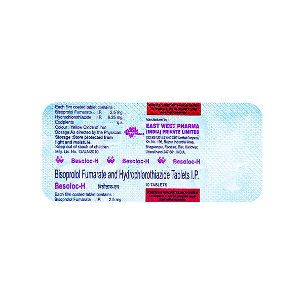 Besoloc H 2.5mg Tablet 10'S Price, Uses, Side effects, Substitutes ...