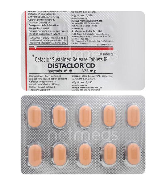 Distaclor CD 375mg Tablet 10'S : Price, Uses, Side Effects | Netmeds