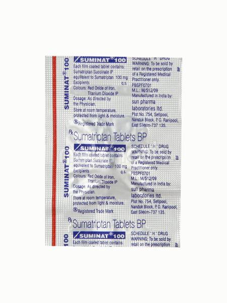 Suminat 100mg Tablet 1's Price, Uses, Side effects, Substitutes | Netmeds