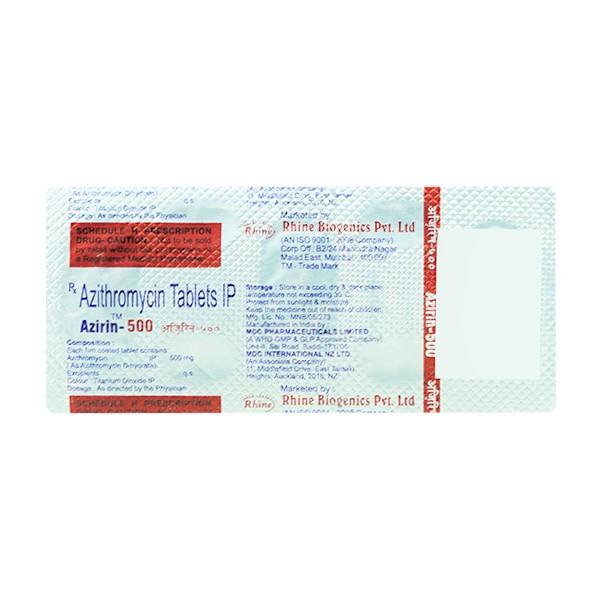 AZIRIN 500mg Tablet 3's Price, Uses, Side effects, Substitutes | Netmeds