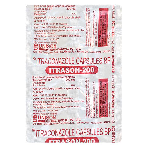 Itrason 200mg Capsule 4'S Price, Uses, Side effects, Substitutes | Netmeds