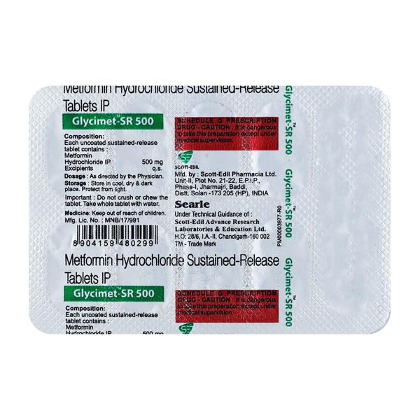 glycimet sr 500mg tablet