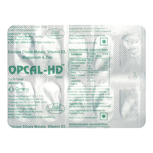 OPCAL HD Tablet 10's Price, Uses, Side effects, Substitutes | Netmeds