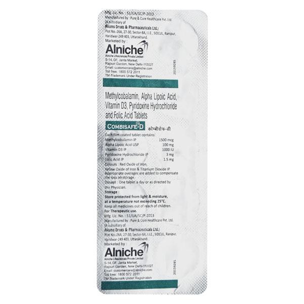 COMBISAFE D Tablet 10's Price, Uses, Side effects, Substitutes | Netmeds
