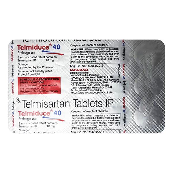 Telmiduce 40 Tablet 15's Price, Uses, Side effects | Netmeds