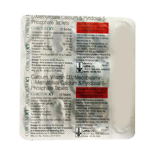 CORCIUM XT Tablet 15's Price, Uses, Side effects, Substitutes | Netmeds