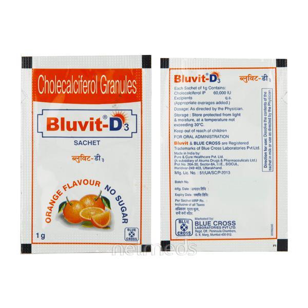 bluvit d3 orange flavour no sugar granules 1gm
