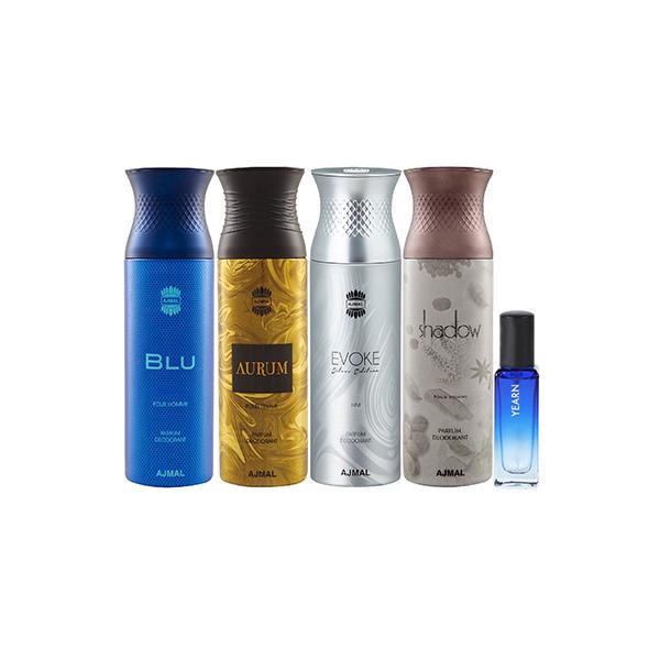 Buy Ajmal Blu & Aurum & Evoke silver Edition Homme & Shadow Homme Deo ...