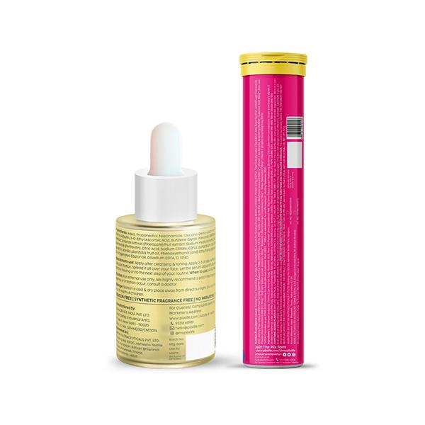 Buy Plix The Plant Fix Glutathione Skin Glow 15 Tablets And Pineapple Serum  Combo, 2% Unisex 30 ml Online at Discounted Price