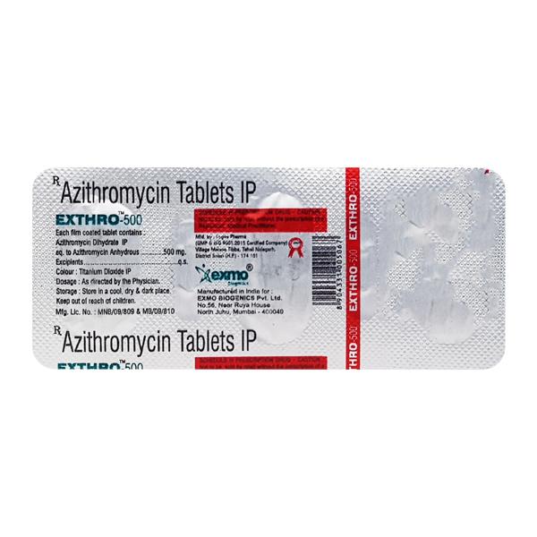 EXTHRO 500 Tablet 3's Price, Uses, Side effects, Substitutes | Netmeds