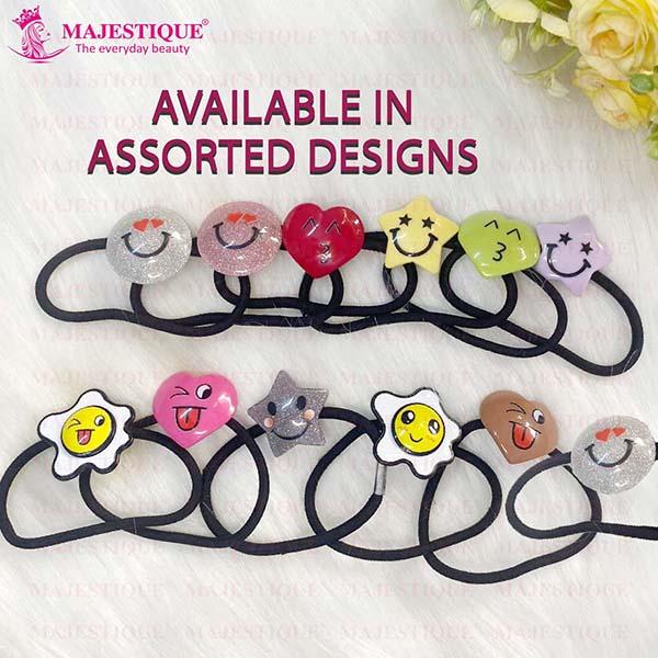 Buy Majestique Smiley Star Rubber Bands For Baby, Hair Ties
