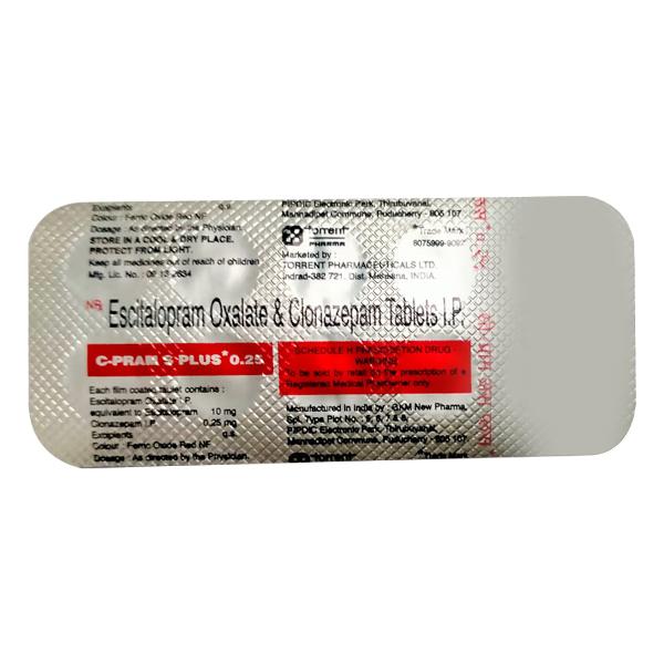 C PRAM S PLUS 0.25mg Tablet 10'S - Price, Uses, Side Effects, and ...