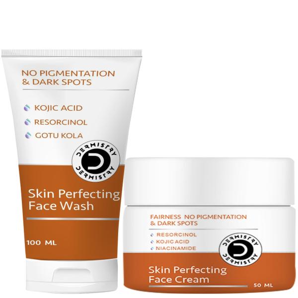 Dermistry No Pigmentation Kojic Acid Skin Perfecting Face Wash 100 ml + No Pigmentation Kojic Acid Skin Perfecting Face Cream 50 ml