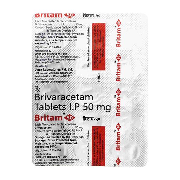 Buy BRITAM 50 Tablet 15's Online | Netmeds