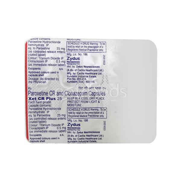 XET CR Plus 25mg Capsule 10'S - Price, Uses, Side Effects, and ...