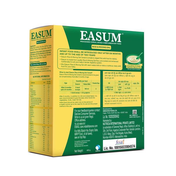 Buy Easum Baby Cereal (6+ Months) Powder Rice Moong Dal 400 gm - Main Image