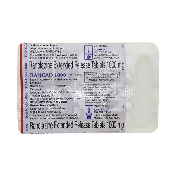 Rancad 1000mg Tablet 10'S Price, Uses, Side effects, Substitutes | Netmeds