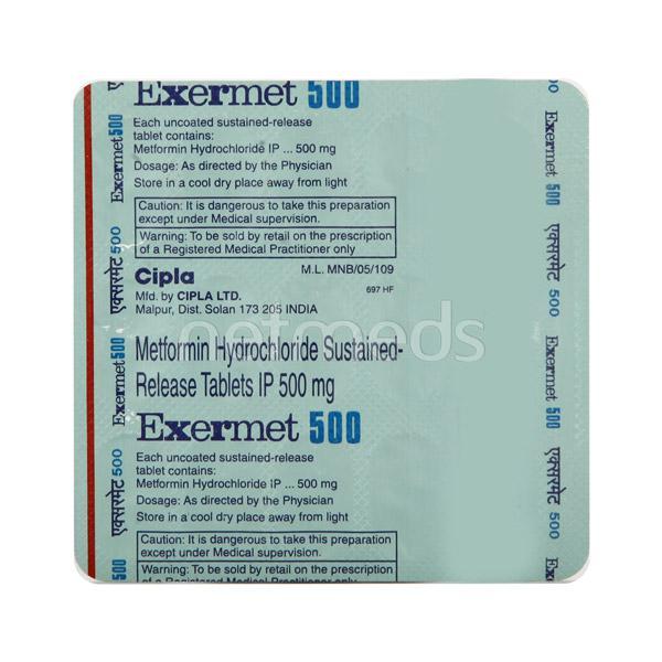 Exermet 500mg Tablet 15'S Price, Uses, Side effects, Substitutes | Netmeds