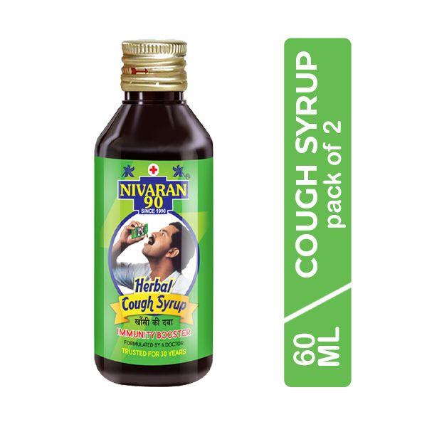 Nivaran 90 Herbal Cough Syrup (Pack of 2 X 60ml) 1's Online at Best ...