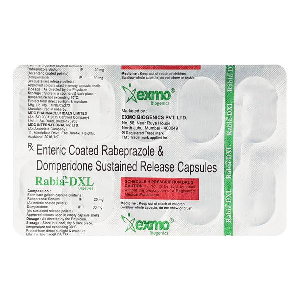 Buy RABIA DXL Capsule 10's Online at Upto 25% OFF | Netmeds