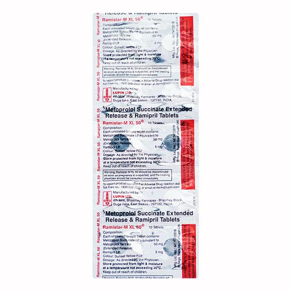 Ramistar M XL 50mg Tablet 10'S : Price, Uses, Side Effects | Netmeds